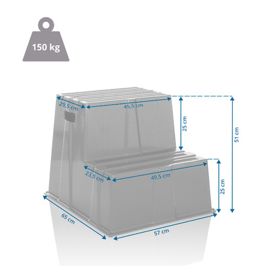 Ступенева підставка TIO-E2, пластик, жовта, hjh OFFICE