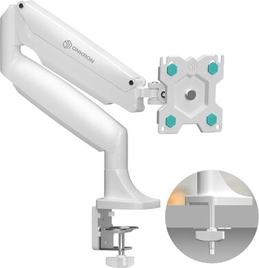 Кріплення для монітора ONKRON G100-W, 13-32 дюйми, до 9 кг, газ-амортизатор, VESA 75x75-100x100, білий