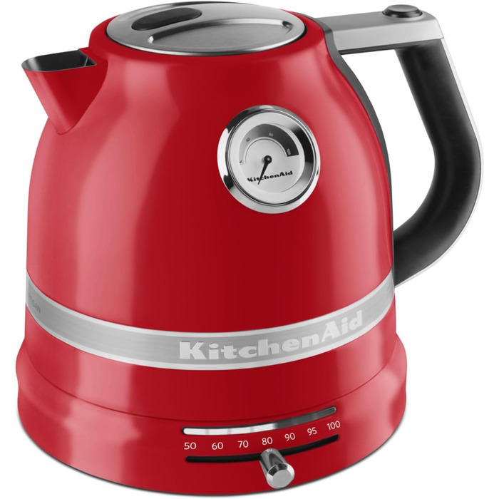Електричний чайник KitchenAid з регулюванням температури 50-100°C, 1.5L, з фільтром від накипу, нержавіюча сталь (імперський червоний)