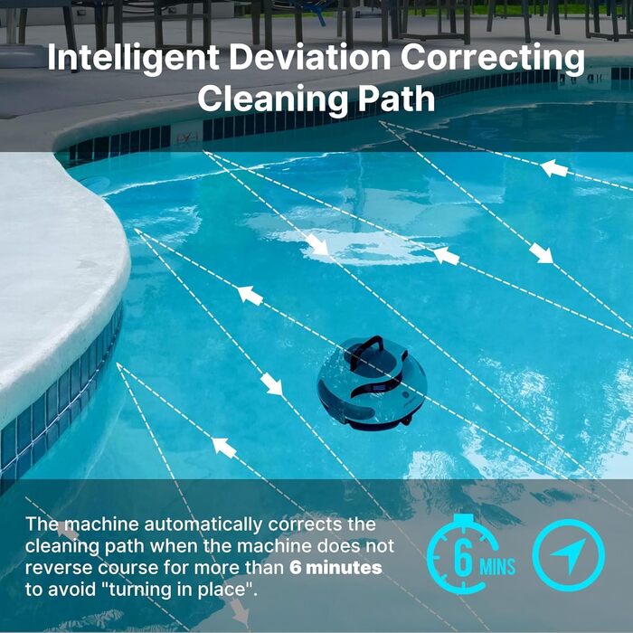 POOLPURE робот-пилосос для басейну, бездротовий, подвійний мотор, сенсор Hall, LED-дисплей, автостоянка, IPX8 водонепроникний