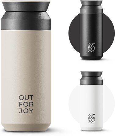 Термокружка з нержавіючої сталі 350 мл | Термокружка для кави/чаю з собою | З подвійними стінками, ізольована, не протікає | Travel Tumbler | Зберігає тепло 4 години / холод 8 годин (Бежевий Ivory)