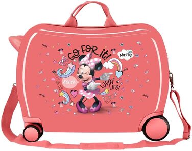 Дитяча валіза Disney Minnie Lovin Life, рожева, 50 x 39 x 20 см, жорстка комбінована застібка з ABS, 34 л, 1,8 кг, 4 колеса, ручна поклажа, рожева, дитяча валіза