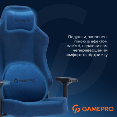 Крісло ігрове GamePro FGC750DB Fabric Dark Blue