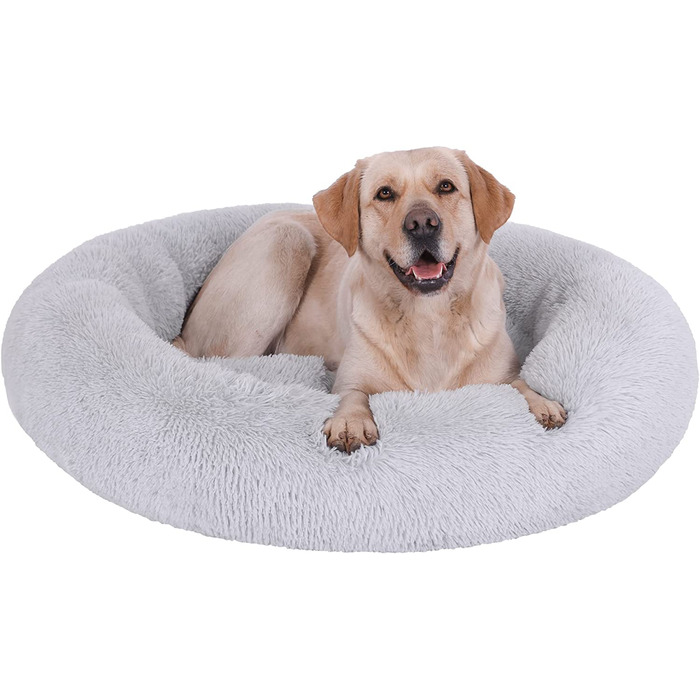 М'яке ліжко для собак SLPRO кругла подушка для собак кошик для собак Диван для собак ліжко для кішок пончик миється (діаметр 50 см, світло-сірий)