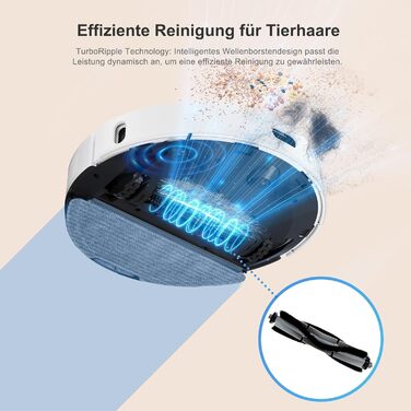 Робот-пилосос AIRROBO з функцією миття, 3.5л, док-станція для самостійного очищення, 180хв роботи, LiDAR-навігація, потужний, керування через додаток