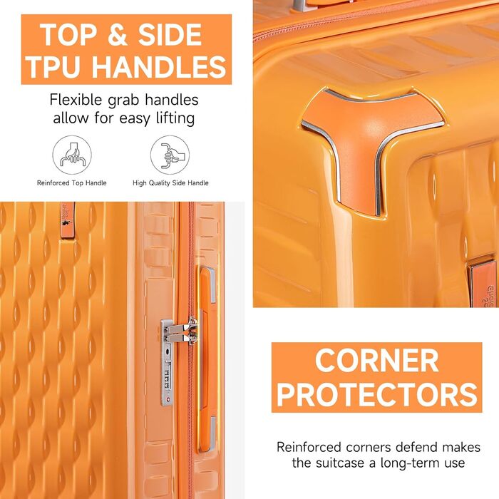 Набір валіз Sea Choice Matcha Grün: M-L-XL (55/65/75 см) з жорсткою оболонкою та TSA-замком