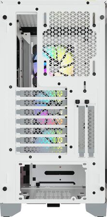 Корпус для ПК CORSAIR iCUE 4000X RGB, середній ATX, білий, із загартованим склом, 3 вентилятори SP120 RGB ELITE, контролер iCUE Lighting Node CORE, високий повітряний потік