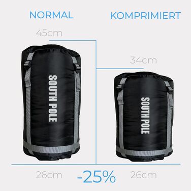 Спальний мішок Explorer Southpole XXL мумія 3-4 сезони 300GSM для дорослих, -21°C/+2°C, водонепроникний, YKK замок, 235x92x60 см, для кемпінгу та подорожей