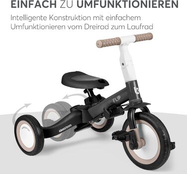 Триколісний велосипед KikkaBoo FLIP 5-в-1, з штовхальною ручкою, від 1 року до 5 років, армійсько-зелений