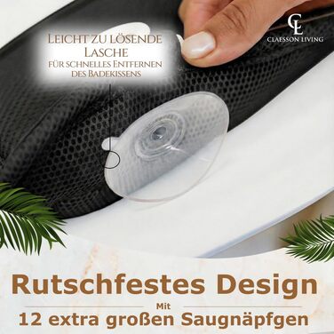 Подушка для ванни повний корпус (126x41 см) з підголівком (13 см) - біла (темно-сіра) - підтримка шиї, спини та ніг + сумка для прання та подорожі