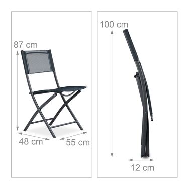 Набір з двох розкладних стільців Relaxdays для балкону