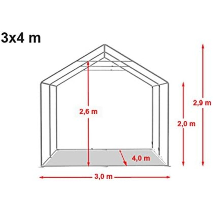 Намет Festzelt Partyzelt 3x4 м: вогнестійкий, преміум-якість, PVC, водонепроникний з каркасом (сірий-білий)