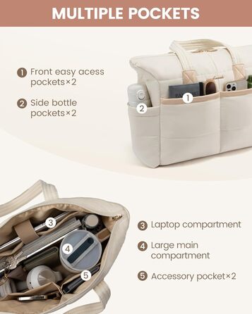 Сумка для ноутбука LOVEVOOK 15.6 дюймів, жіноча, містка, водонепроникна, для роботи, навчання, подорожей