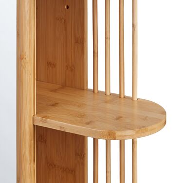 Поличка для стін з бамбука Relaxdays зі дзеркалом