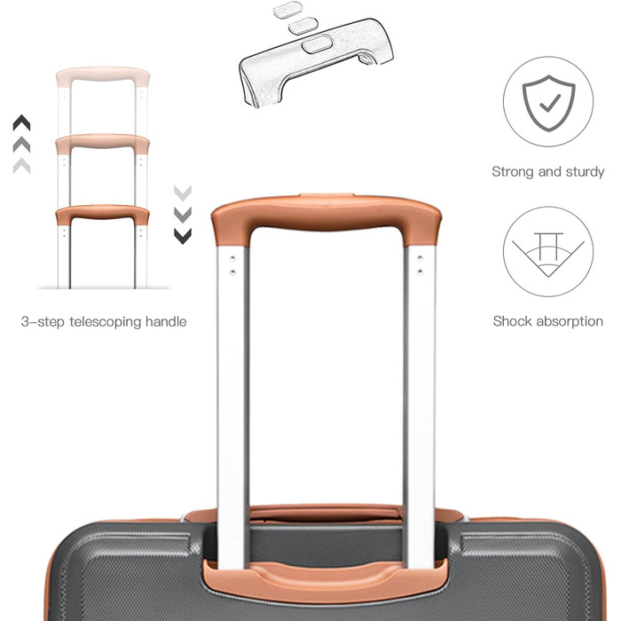 Набір валіз KONO 4 в 1: велика валіза, ручна валіза 55 см, косметичка, сумка для подорожей (кремово-білий)