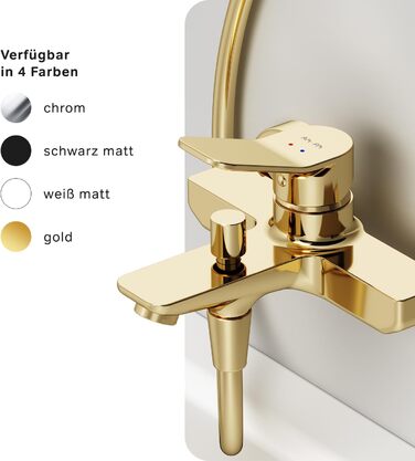 Змішувач для ванни AM.PM X-Joy чорного матового кольору з виливом, одноручний, для ванни та душу, FXA10022