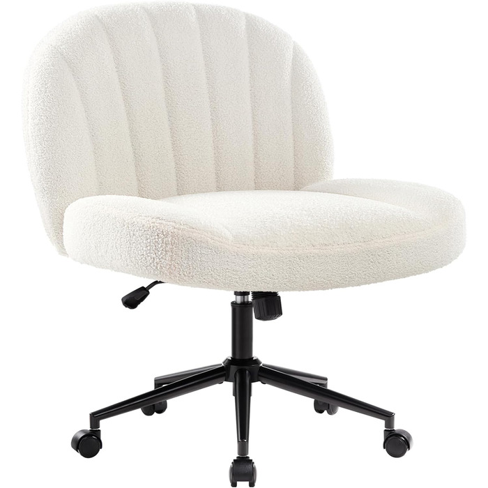 Офісний стілець IWMH без підлокітників, регульований по висоті, поворотний з роликами, з тканинним сидінням, ергономічний, крісло для читання з широким сидінням для позиції