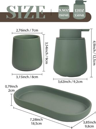 Набір для ванної кімнати блакитного кольору, керамічний аксесуар для ванної кімнати, 3-частинний, декоративний набір мильниць, стаканчика для зубної пасти та підставки для прикрас, підходить для ванної кімнати, умивальника, готелю