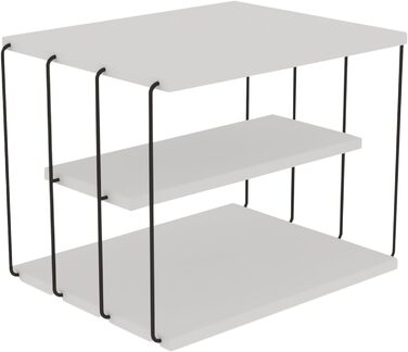 Журнальний столик tvidaberg Журнальний столик із зберіганням Стіл для вітальні Приліжковий столик Журнальний столик з металевим каркасом (білий, 50 x 40 x 33 см)