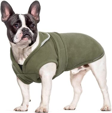 Зимове пальто для собак з полотна Kuoser, світловідбиваюча тепла флісова куртка для маленьких цуценят середнього розміру, водонепроникний і вітрозахисний жилет для собак з отвором для ременя безпеки XS-3XL (окружність грудей S 32-40 см, довжина спини 26 с