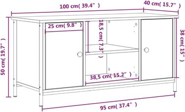 Тумба під телевізор Дуб Сонома 100x40x50 см Інженерна деревина Дуб Сонома