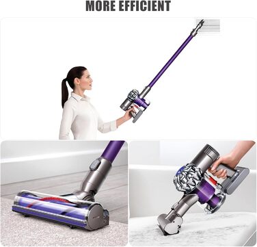 Змінна батарея EVARY 6000 мАг для Dyson V6, сумісна з DC62/DC58/DC59/DC61, в т.ч. 2 фільтри щітка