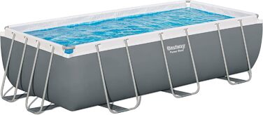 Набір каркасних басейнів Bestway Power Steel з фільтруючим насосом 404 x 201 x 100 см, сірий, квадратний
