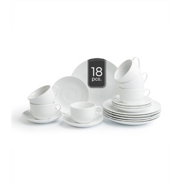 Сервіз кавовий 18-частинний - на 6 осіб - білий - порцеляна. Комплект посуду для кави