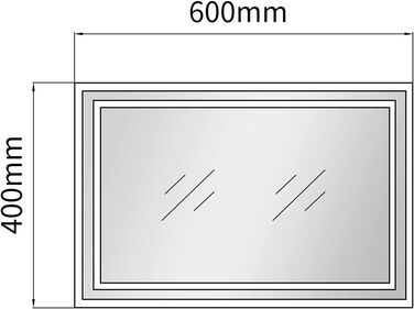 Дзеркало з підсвічуванням 40x60 см для ванної кімнати | LED дзеркало з підсвічуванням, IP67, A++