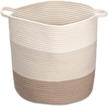Плетений кошик Navaris для зберігання бавовна - тканий кошик для білизни - мотузковий кошик круглий для білизни подушки ковдри іграшки - можна прати