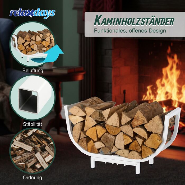 Стильна полиця для дров Relaxdays з вигнутим дизайном