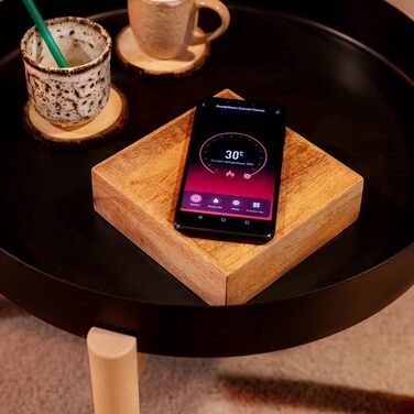 Електричний камін Cecotec ReadyWarm 2690 Flames Connected Wi-Fi, 2000 Вт, білий, декоративний, для обігріву до 25 м², дистанційне керування, загартоване скло