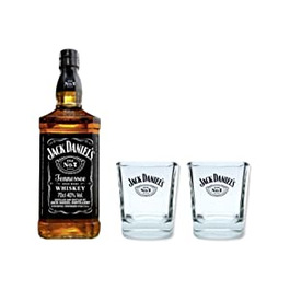 Джек Деніелс 0,7 л 40 -ний набір з 2 оригінальними склянками / склянками для віскі