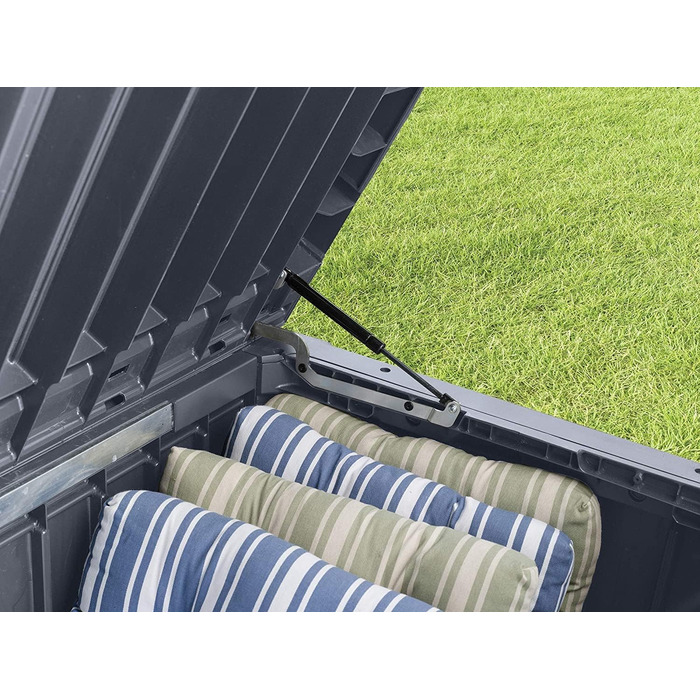 Ящик для подушок/зовнішній ящик Koll Living 570 л, водонепроникний, з вентиляцією, дерев'яний вигляд (антрацит), витримує до 250 кг