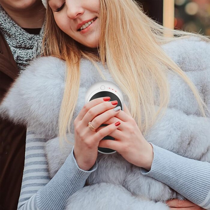 Електричний грієчка Feebee Handwärmer: USB-C, 5200 mAh, Power Bank, 3 режими нагріву, білий