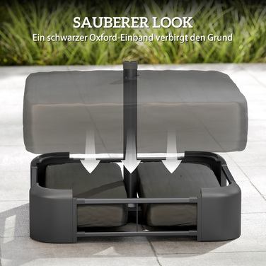 Підставка для парасольки, 80 кг пісочний наповнювач, міцна основа для гойдалок та стійок діаметром 48 мм, чорного кольору