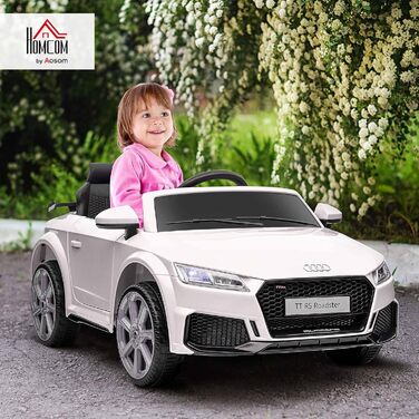 Дитячий електромобіль HOMCOM 12V з пультом, LED, USB/MP3, для дітей 3-5 років, білий