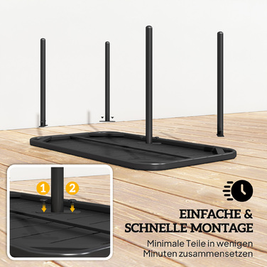 Вуличний журнальний столик, стійкий до погодних умов, прямокутний металевий патіо-стіл з ламельною стільницею для вулиці