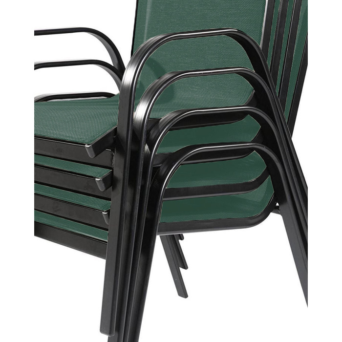 Комплект садових меблів: великий стіл (140x80) та 6 металевих стільців