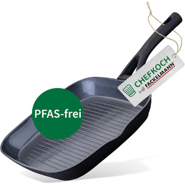 Grill-пательня Chefkoch Fackelmann Hamburg 28 см з антипригарним покриттям, з переробленого алюмінію, для всіх плит, сумісна з духовкою