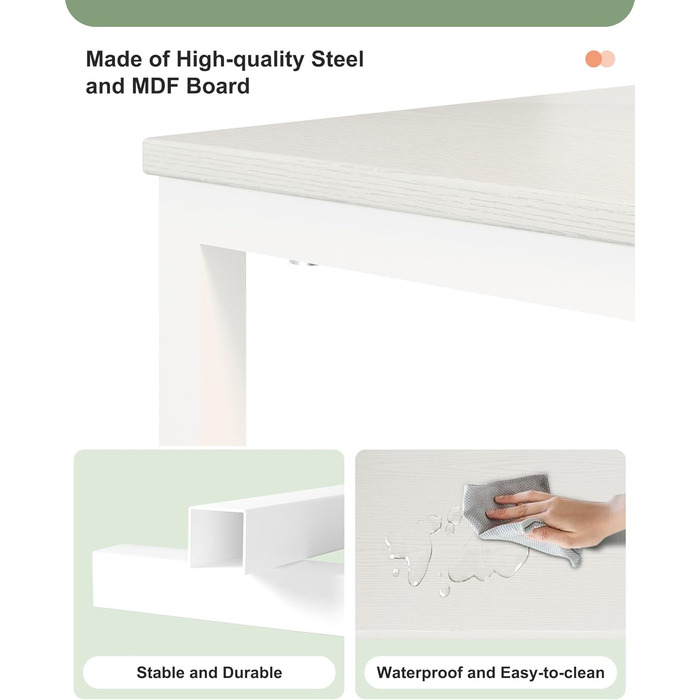 Нічний столик з 3 шухлядами, зарядний станція, 2 розетки AC та 2 USB, з роликами, білий