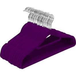 Оксамитові нековзні Вішалки Utopia Home преміум-класу - нековзні і міцні оксамитові вішалки з зав'язками - досить міцні, щоб утримувати куртки і светри (комплект з 50 шт. , фіолетовий)