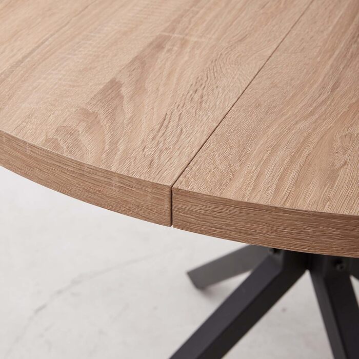 Обідній комплект на 5 персон: круглий стіл 100 см та 4 стільці (голландський фліс). Підходить для кухні, вітальні, балкону, ресторану, офісу. Темне дерево + світле дерево (темно-коричневий)