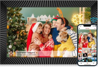 Цифровий фоторамка Frameo 10.1 дюймів з Wi-Fi, датчиком руху, 32GB пам'яті та сенсорним екраном
