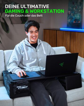 Couchmaster CYBOT: ергономічний столик для ноутбука на диван, софу та ліжко. Широкий столик для ноутбука та бездротових аксесуарів