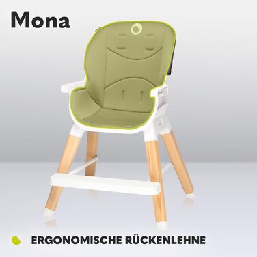 Дитячий стільчик Lionelo Mona 4в1, сірий, 6-36 місяців, до 15 кг / 25 кг / 75 кг