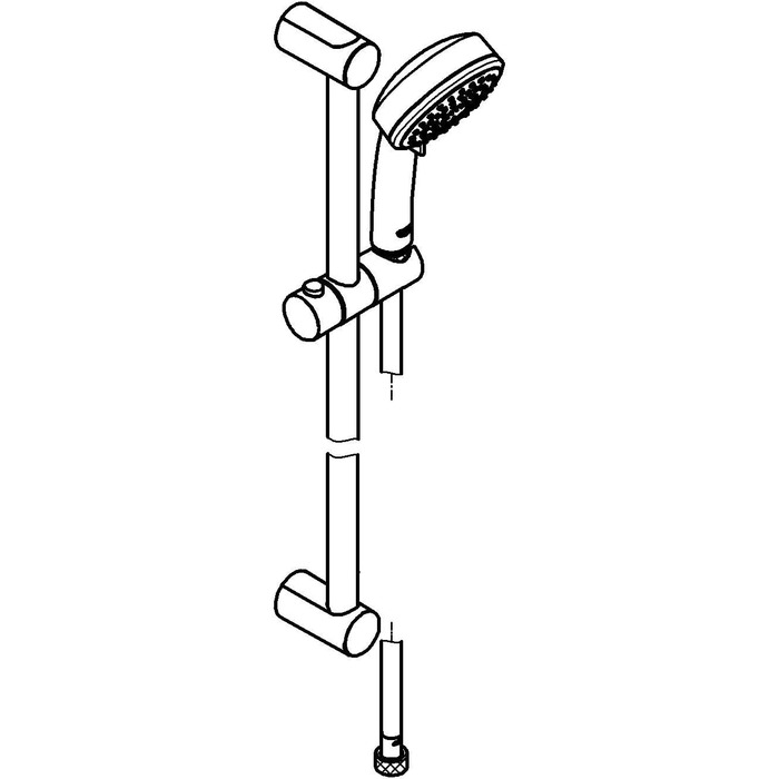 Хром / 27572002 (набір душових стрижнів 600 мм, 3 типи струменя, 3 типи струменя), 100 - /