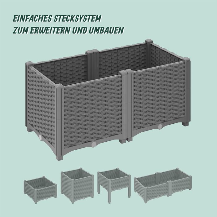 Горщик для рослин Relaxdays з імітацією ротангу