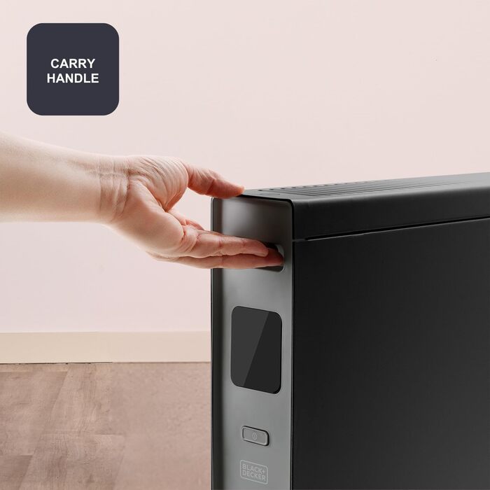 Конвектор BLACK+DECKER BXCSH1800E, 1800 Вт, 1800W, чорний, з можливістю кріплення на стіну, цифровий дисплей