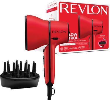 Фен Revlon з регулюванням повітряного потоку компактна сушарка з вбудованою насадкою для укладання та дифузором для покращення локонів, 2000 Вт RVDR5320